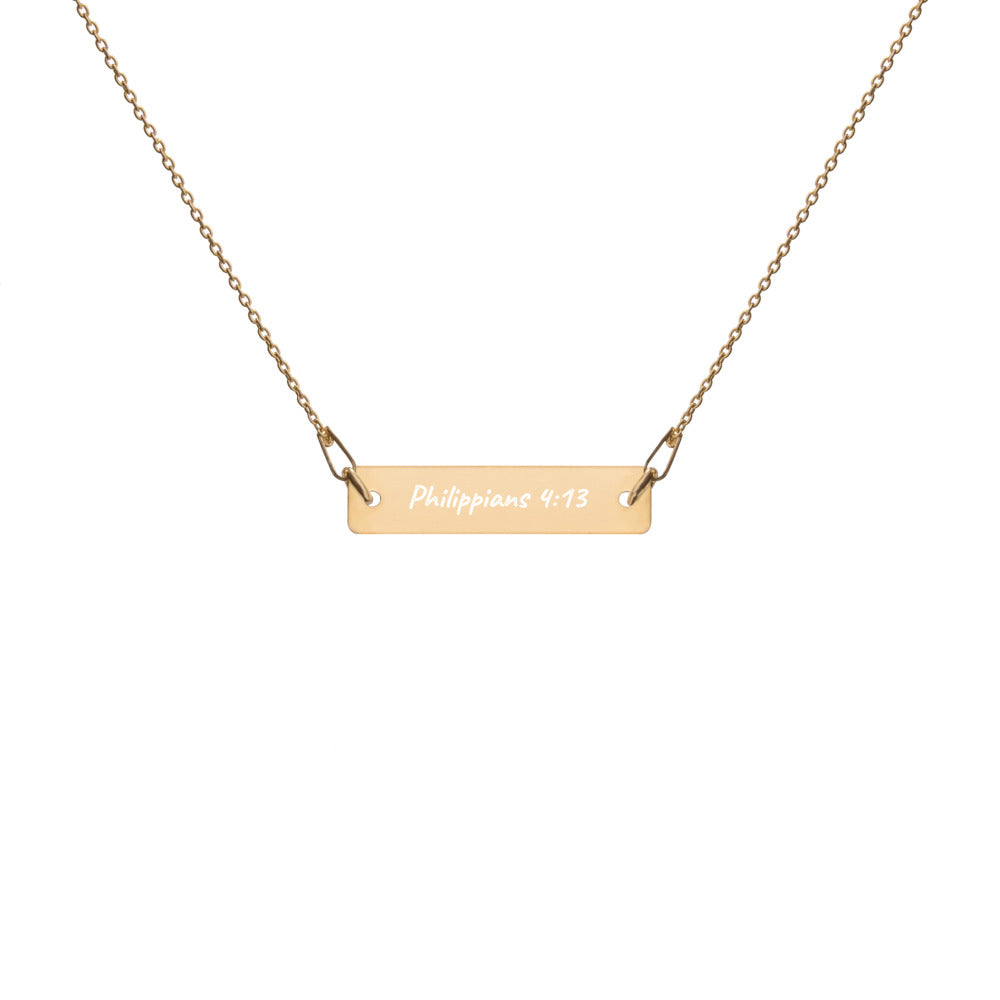 PICK-A-VERSE Engraved Silver Bar Chain Necklace