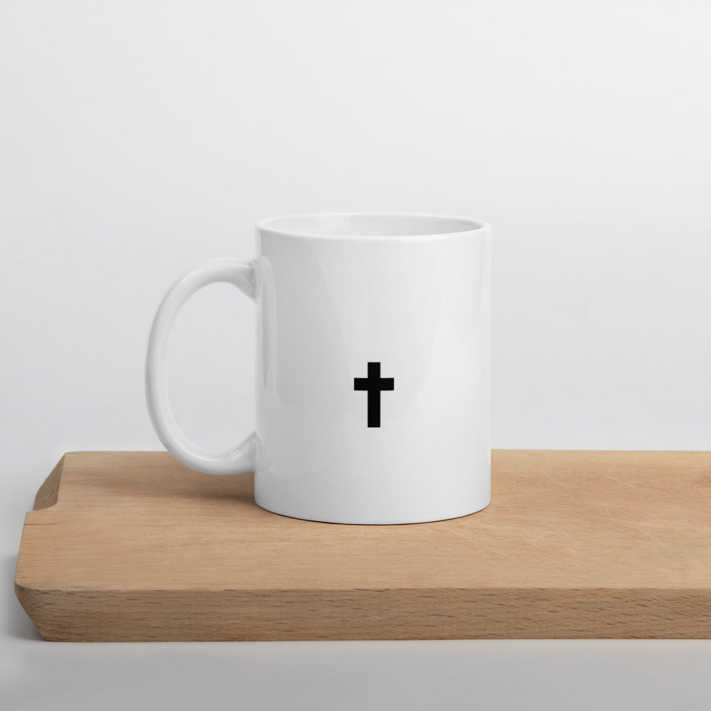 Minimal Jesus Cross White Coffee Mug